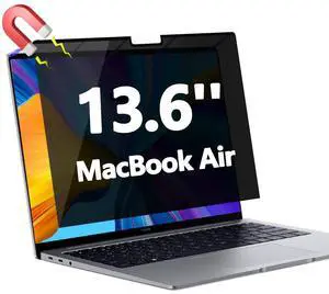 Magnetic Privacy Screen Protector for MacBook Air 13.6 & 13 Inch 2022-2025 (M2/M3/M4) | Removable Anti-Spy Glare Blue Light Shield, 13.6inch Mac Laptop Privacy Filter