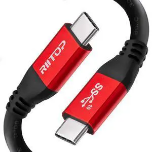 RIITOP USB C to C Cable [4.5m/14.8FT], USB 3.1 Type-C (Gen 2) Long Cable 10Gbps 20V 5A Charging Video Cord with E-Marker