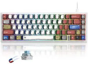 womier M68 HE V2 60% Wired Mechanical Keyboard with Adjustable Actuation,Magnetic Gaming Keyboard Rapid Trigger,Hall Effect,RGB HotSwap Custom Mechanical Key Board,for Win/Mac,Cartoon Manga keycaps