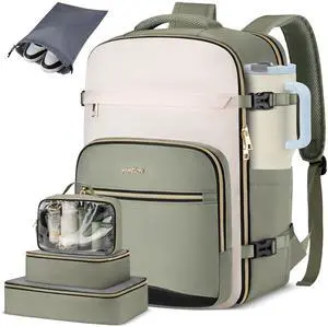 40L Large Travel Backpack for Women,Carry On Luggage with 4 Packing Cubes, Airline Approved Weekender Backpacks for Personal Items fits 17 Inch Laptop