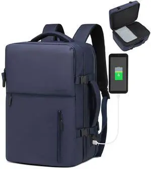 SUIKIHUM Business Travel Carry on Backpack, Lay Flat Luggage Style Bag with USB C & A, 16-inch Suitcase Capacity, Airline Approved, Gray