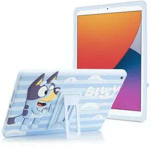 Bluey Kids iPad Case - 10.2 Case for iPad 9th/8th/7th Generation - 2019/2020/2021 Tablet Cover with Stand, Shockproof Silicone Protector