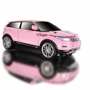 Wireless Mouse Car Computer Mouse for PC Laptop (Milk Tea Pink)