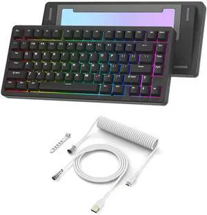 Womier SK75 75% Keyboard with Full Aluminum Wireless Mechanical Gaming Key Board Coiled Keyboard Cable