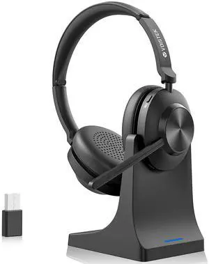 Wireless Headset with Mic for Work, Bluetooth Wireless Headset with Microphone (Noise Cancelling Mic & Mute Button) Compatible PC Mac Computer Laptop Tablet Cell Phones for Office Call Center Zoom