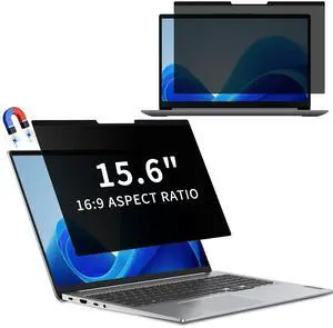CeiLarv Magnetic Laptop Privacy Screen 15.6 Inch 16:9 Removable Notebook Laptop Privacy Filter Shield and Protector [Anti-Spy/Glare] Film for 15.6 inch (Width x Height: 351mm x 204mm)