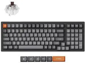 Keychron K4 Max Mechanical Keyboard Wireless with Number Pad, 2.4 GHz/Bluetooth 5.1/Wired Custom Keyboard with 100 Keys, Programmable RGB Backlight Hot-Swappable for Mac Windows Linux