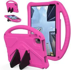 YRH for Urao C107 10.1 inch Tablet Case 2024, Kids EVA Shockproof Cover with Handle Kickstand for Urao Android Tablet 10.1'' (Pink)