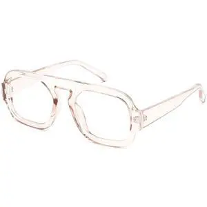 MEETSUN Retro Square Aviator Computer Blue Light Blocking Glasses for Women Men Fashion Oversized Fake Eyeglasses Brown