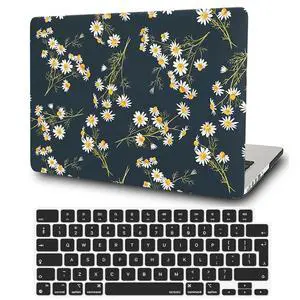 Hard Cover Compatible with MacBook Air 11 Inch Case Model A1370 A1465 2012 2013 2014 2015 2016 2017 2018 Release, Air 11.6 Inch Plastic Hard Cover with Soft Keyboard Cover Skin, Daisy Flower