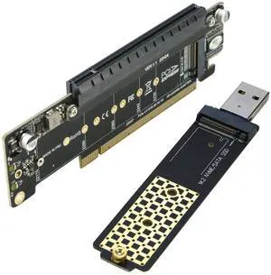 RIITOP M.2 to USB Adapter Dual NVMe PCIe Adapter with 1 More PCIe x16 Slot