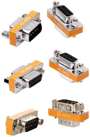 Arnorin DB9 Null Modem Adapter Slimline Data Transfer Serial Port Adapter kit