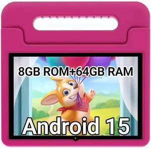 2025 Kids Tablet, 10.1" Kid Tablets with Case, Octa-Core, 8+64GB Storage (1TB Expand), Pre-Installed Educational Apps and Parental Control, WiFi 6, Eye Protection Mode