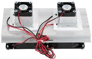 Yrhrol DC 12V DIY Thermoelectric Peltier Refrigeration Cooling System Kit Semiconductor Cooler Heat Sink,2 Cooling Fans, 2 Large Fans and 2 Cold Junction modules