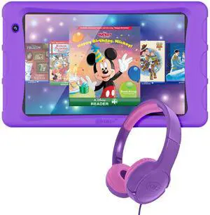 Contixo 8 Kids Tablet K80 Bundle - Includes 8 Tablet for Children with 80+ Disney Storybooks (Value $350) & Kids Headphones, Parental Controls, Android, 3GB, 34GB, Dual Camera - Purple