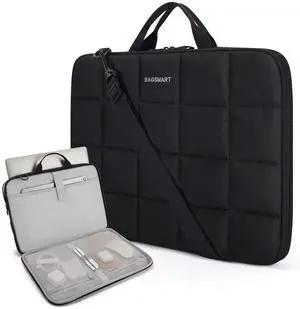 BAGSMART 15-16 inch Laptop Case Sleeve with Strap, Fluffy Padded Laptop Bag with Handle, MacBook Case Sleeve Compatible with MacBook Air/Pro 15.6 inch, Laptop Cover Fitted with Dell, HP, Lenovo
