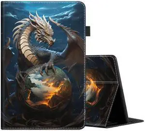 Case for All-New Amazon Fire HD 10 and 10 Plus Tablet (13th/11th Generation, 2023/2021 Release) 10.1", Multi-Angle Smart Stand Cover Auto Sleep/Wake, Dragon