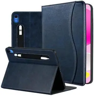 HFcoupe Case for iPad a16 11th Generation 11 Inch 2025, Book Style iPad Gen 10 Case 2022 10.9-inch, Auto Wake/Sleep Cover Stand Protective Folio with Pocket & Magnetic Closure, Navy