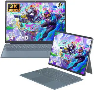 Svikou 14" 2-in-1 Laptop Tablet, in tel N95 Up to 3.4GHz, 1TB NVME SSD 16GB RAM, 2K FHD IPS Touchscreen, Win 11 Pro PC, Detachable Keyboard, Stylus Pen Support, Ultra-Portable for Business & Student