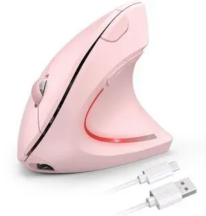 TECKNET Ergonomic Mouse Wireless, Rechargeable Mouse Wireless Silent for Carpal Tunnel Right Hand, 2.4GHz USB Vertical Mouse Wireless for Laptop, 5 Adjustable 4800 DPI, Computer, MacBook, Desktop