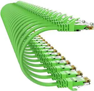 Cat 6 Ethernet Cable 3FT (24Pack), Cat6 Ethernet Patch Cable 10Gbps, High-Speed UTP Cat6 Network Cable Pure Copper, Cat 6 Cable for Home and Office Network, Green