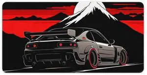 Large Mouse Pad Gaming Anime Rx7 JDM Black Mountain Cool Desk Mat Long Big Mousepad Extended Keyboard Computer Pad Office Desk Organizers and Accessories 30x60cm