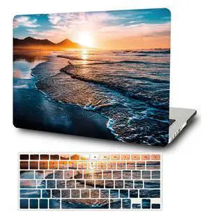 Laptop Hard Case Compatible with MacBook Pro 15 inch Case 2015 2014 2013 2012 Release A1398 with Retina Display, Plastic Hard Protective Shell Case Cover & Keyboard Cover Skin, Beach