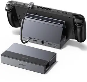 UGREEN Steam Deck Dock 9-in-1 USB C Docking Station with Foldable Stand, 4K@120Hz DP, Gigabit Ethernet, PD 100W, 10Gbps USB A&C 3.2, TF/SD Compatible with Steam Deck, Rog Ally, Rog X, Legion Go etc.