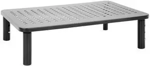 Mount-It! Height Adjustable Single Monitor Riser | Metal Mesh Computer Screen Platform | Desktop Riser for Laptop, Monitor, and Printer | 44lbs Capacity (Black)