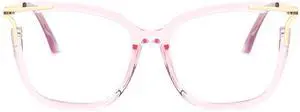 Zeelool Square Glasses Frames for Women Pink Non Prescription Eyeglasses Chic Designer Full Eyewear Glasses JGT261246-04