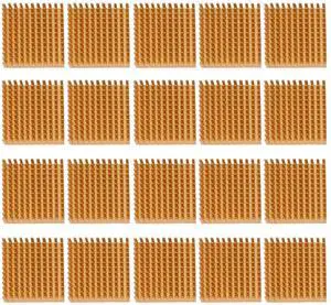 ESUMIC 20PCS 40mm x 40mm x 11mm Golden Aluminum Heatsink Cooling Fin for Cooling MOSFET VRam Regulators VRM Stepper Driver