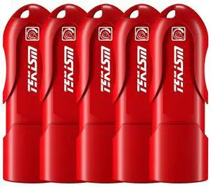 TEKISM 32GB 5 Pack USB 3.2 Gen 1 (USB 3.1) Flash Thumb Drive, External Data Storage Memory Stick Compatible with Computer/Laptop
