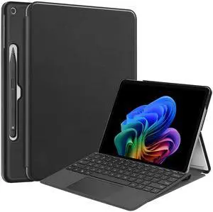 Suttkue for Surface Pro 12 Case,high qualit Hard Shell, Lightweight,Quality PU,Anti-Fingerpirnts, Scratch Resistant, Black for Surface Pro 12-12 inch