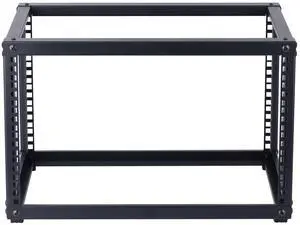 FMUSER 6U Open Frame Network Rack, Server Rack Shelf for Networking, Server, Audio and Video Equipment, Desktop AV Rack