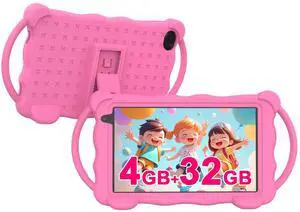 Nyxolaria Kids Tablet 7 inch for Children,32GB ROM Toddler Learning Tablet with Protective Case,Pre-Installed Educational Apps, Parental Control,Gift for Boys and Girls. (Pink)