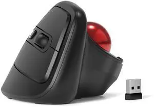 MicroPack Ergonomic Wireless Mouse with Trackball and 5 Adjustable DPI, Easy Thumb Control, Precise & Smooth Tracking. Update Bluetooth Medium-Sized Right Hand Mouse for Laptop, PC, Mac, Windows