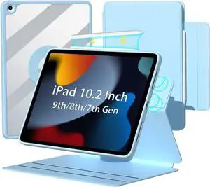 Vertical Case for iPad 11th Generation 11-inch (A16) 2025/iPad 10th Generation, Magnetic Case with Pencil Holder, It can Hold Keyboard, 360 Rotatable Detachable Smart Cover (Blue)