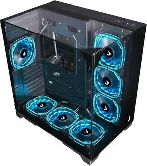 Case Computer Rise Mode USA Galaxy Full Glass, Mid Tower Tempered Glass, ATX Black