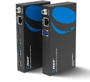 OREI USB 3.2 Over Ethernet HDbaseT Cat6 Extender LAN Upto 330 Feet - Extends 4 Ports USB-A Signal Over LAN Ethernet - Power Over Cable for Long Distance Extension Supports All Operating System