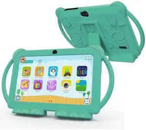 Kids Tablet, 7 inch Tablet for Kids 4GB+32GB Supports 1TB expansion Android Preinstalled Parental Control Children Education Toddler Tablets with Dual camera Bluetooth WIFI6 Shockproof Kickstand Case