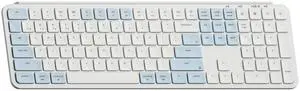 Keychron B6 Pro Ultra-Thin Wireless Keyboard, Full-Size ZMK with Numeric Keypad Quiet Typing, 2.4 GHz/Bluetooth 5.2/Wired Connection Long Battery Life, Compatible with Mac Windows Linux - Retro Blue