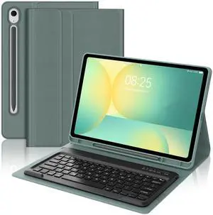 Keyboard Case for Samsung Galaxy Tab S10 FE+ Plus 2025, Detachable Galaxy Tablet S10FE+ Case with Keyboard 13.1inch, Protective Smart Cover with S Pen Holder for Samsung Tab S10FE Plus Keypad, Green
