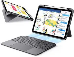 ESR iPad Air 11" (M3/M2) & 5th/4th Gen Flex Keyboard Case, Ultra-Light Magnetic Detachable Keyboard with Writing/Viewing Modes, Larger Precision Trackpad, Dark Gray