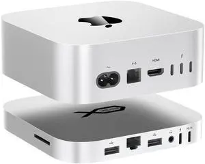 Mac mini M4 Dock, Beelink EX Mate Mini-A 80Gbps Docking Station, 2*M.2 PCIex2 SSD Slots, max 16TB Expansion, SD4.0 Card Slot, 2.5G LAN, 15W USB C PD3.0 Port, 2*USB A 10Gbps, 3.5mm Audio