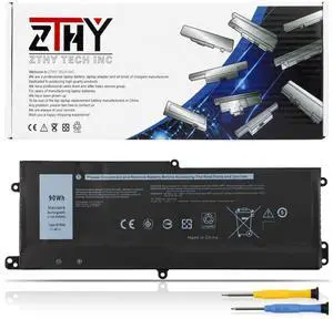 ZTHY DT9XG Laptop Battery Replacement for Dell Alienware Area-51m R1 R2 ALWA51M-D1733B D1733PB D1735DB D1741DB D1746B D1746W D1748DB D1766PB D1766W D1968B D1969DB Series 7PWKV 0KJYFY 11.4V 90Wh