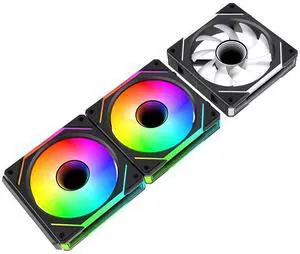 Computer Case Fans Forward 120mm ARGB - 5V 3Pin PWM Daisy Chain, Infinity Mirror Module for PC Cases & Liquid Cooling (Black)