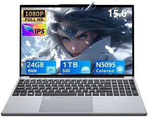15.6 Inch Laptop, Gaming Laptop, Laptops 24GB 1TB SSD, Lap top Computer N5095, Traditional Laptops Computers 180 Angle Opening, Lap top Fingerprint Unlock Backlit Keyboard, 1920X1080 FHD IPS MINI-HDMI