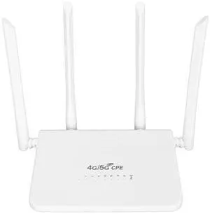 4G LTE Wire Less Router with SIM Card Slot, Unlock Mobile Wire Less Fidelity Hotspot 300Mbps with 4 5dBi Antennas for Asia (US Plug 100240V)