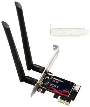 Tenext 5400Mbps PCI Express x1 PCIe WiFi 6E 802.11ax Bluetooth BT5.3 Wireless Network Adapter Card with Low Profile Bracket (No Software)