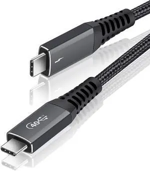 jiasnmo Thunderbolt 4 Cable, 6.6FT USB4 Certified USB-C to USB C Cable - 8K Display/40Gbps/240W Charging Cord for iPhone 16, MacBook, Monitor, Hub, Docking Station